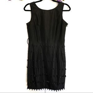 Twelve by Twelve Black Satin Dress with beading